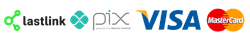 Meios de pagamento: Lastlink, Pix, Visa e Mastercard